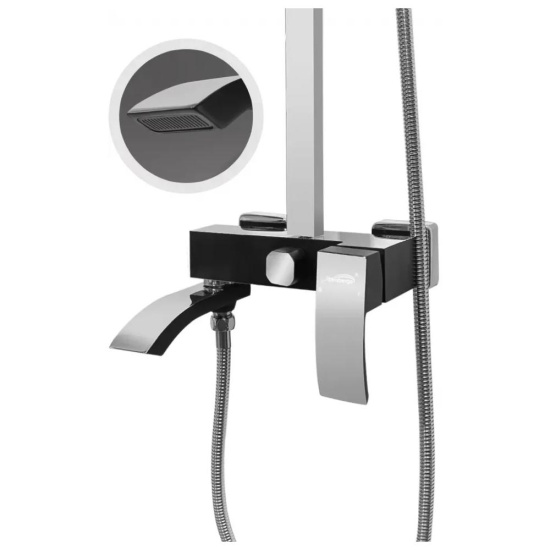 Душевая стойка Hansberge H5077BC, черный/хром