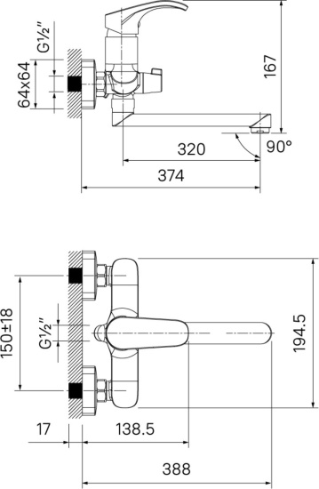 Смеситель для ванны Iddis Joker JOKSB00i10WA универсальный