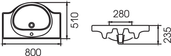 Тумба с раковиной Bellezza Анкона 80 подвесная