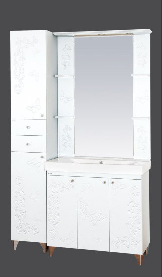 Зеркало Misty Вирджиния Бабочка 90 белое фактурное