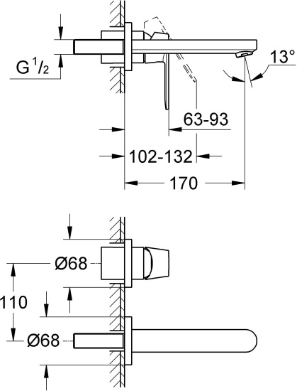 Смеситель для раковины Grohe Eurosmart Cosmopolitan 19381000