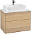 Тумба с раковиной Villeroy & Boch Finion 80 oak veneer, glass white matt, с настенным освещением