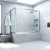 Шторка на ванну Vegas Glass ZV+ZVF NOVO 160*80 07 01 профиль матовый хром, стекло прозрачное