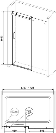 Душевая дверь в нишу RGW Tornado TO-14 1700x1950