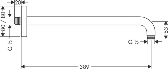 Кронштейн для верхнего душа Hansgrohe E 38 27446000