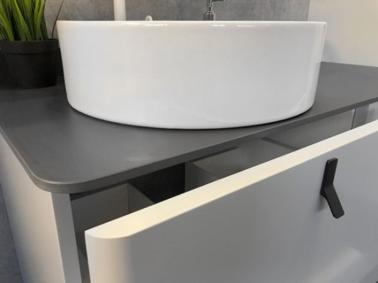 Мебель для ванной Comforty Сорренто Н 90, подвесная, светло-серая