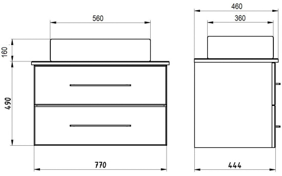 Тумба с раковиной ASB-Woodline Санди 80
