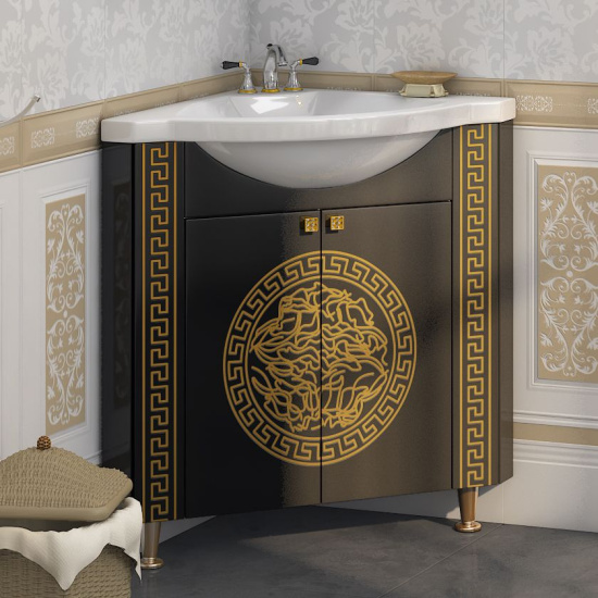 Мебель для ванной Misty Olimpia Lux 60 угловая, черная патина