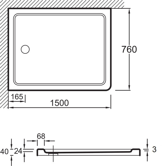Поддон для душа Jacob Delafon Flight E62454 150х76