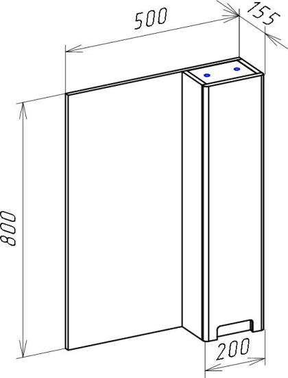 Зеркало Bellezza Пегас 50 L, белое