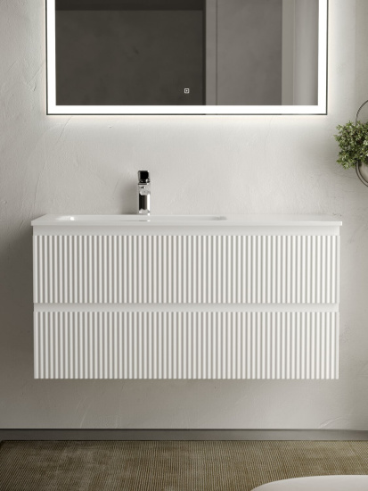 Тумба с раковиной Sancos Snob R 100 Bianco левая SNR100LW, подвесная
