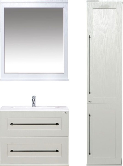 Тумба под раковину Misty Марта 70 подвесная, белая фактурная
