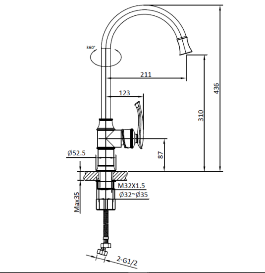 Смеситель для кухни Altrobagno Beatrice 0503 Cr