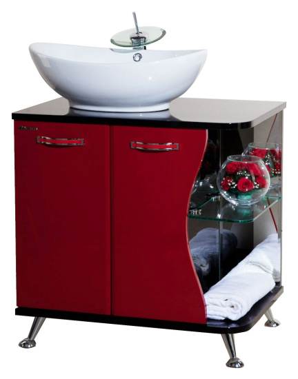 Мебель для ванной Bellezza Рио 70 L красная с черным