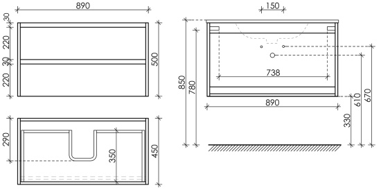 Тумба с раковиной Sancos Libra 90 дуб галифакс натуральный, подвесная