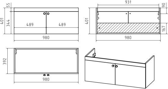 Тумба с раковиной Misty Тондо 100