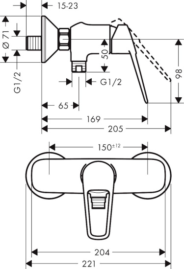 Смеситель для душа Hansgrohe Novus Loop 71360000