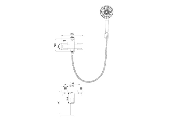 Смеситель для ванны Wonzon & Woghand Frame WW-88639010-MB