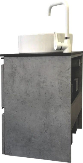 Мебель для ванной Comforty Эдинбург 60-2 подвесная, бетон светлый, раковина 9111