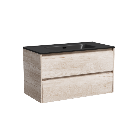 Тумба с раковиной Sancos Libra 90 дуб галифакс натуральный, подвесная