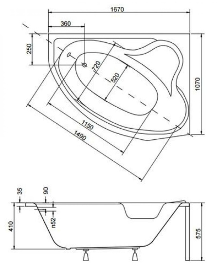 Акриловая ванна Besco Delfina 160 P