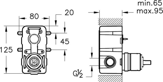 Душевая система VitrA Win S A49265EXP с внутренней частью