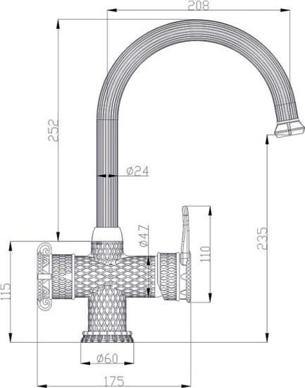 Смеситель для кухни Zorg Antic A 51 KF-BR
