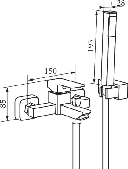 Смеситель для ванны Veragio Quartet VR.QRT-4601.CR
