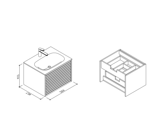 Тумба с раковиной Altrobagno Trento 600 White