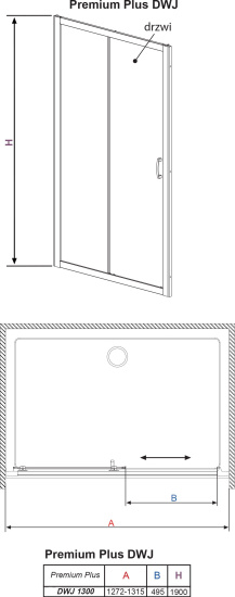 Душевая дверь в нишу Radaway Premium Plus DWJ 130 стекло фабрик