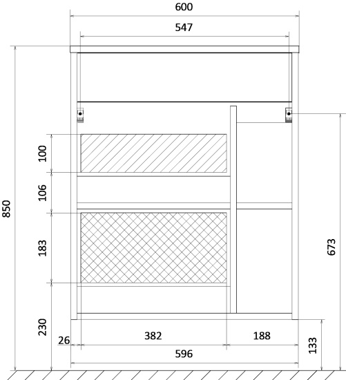 Мебель для ванной 1MarKa Lido 60П дуб сонома