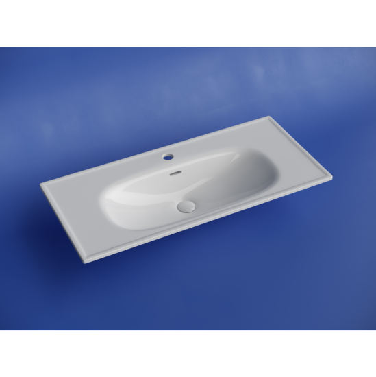 Тумба с раковиной Sancos Code 100 подвесная, серая платина, раковина белая