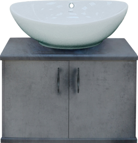 Мебель для ванной Misty Грей 80 подвесная, темный бетон