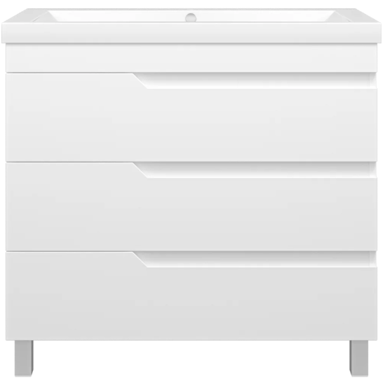 Тумба с раковиной Misty Софт 90 напольная, белая эмаль