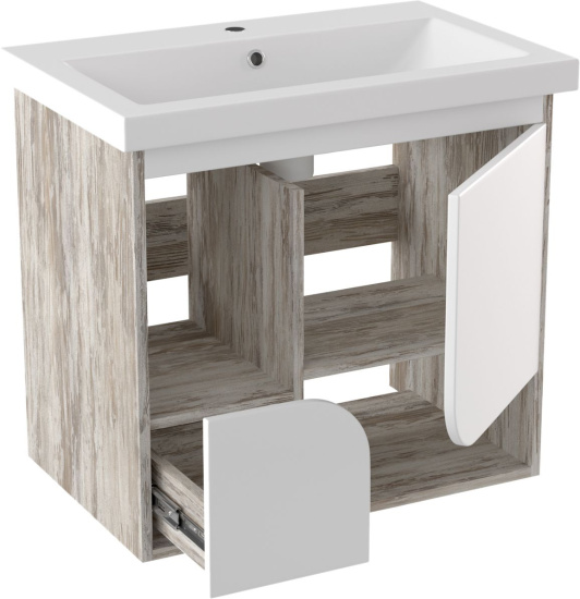 Тумба с раковиной Runo Сити 70 дуб скандинавский