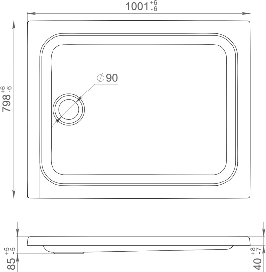 Поддон для душа Triton ПД25 100х80