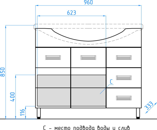 Мебель для ванной Style Line Ирис 100 белая