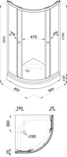 Душевой уголок Triton Ультра Щ0000040486 80х80 см с поддоном