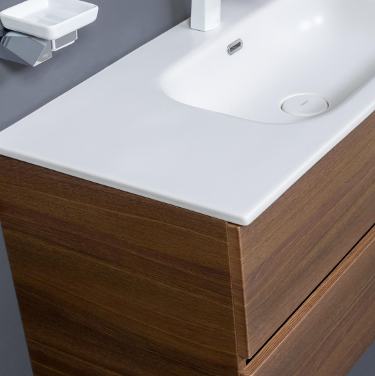 Тумба с раковиной Armadi Art Vallessi 120 дуб темный, с белой раковиной