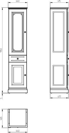 Пенал Migliore Ravenna 27935 L, avorio