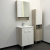Тумба с раковиной Comforty Клеон 60, белый, дуб дымчатый, с раковиной 9060M