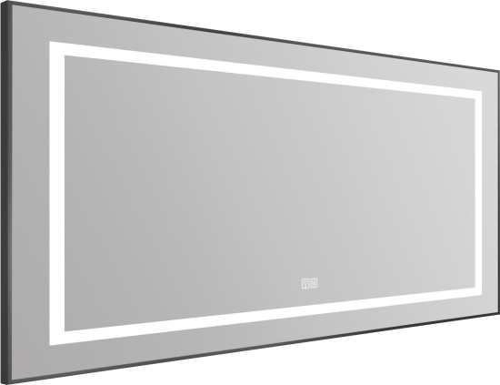 Зеркало BelBagno Kraft SPC-KRAFT-1085-685-TCH-WARM-NERO черное, с подсветкой и подогревом