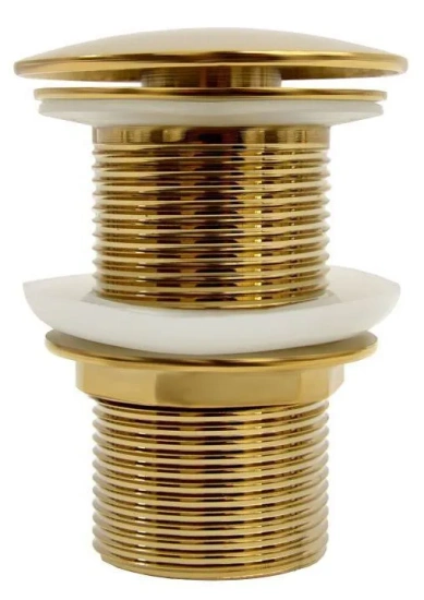 Донный клапан для раковины CeramaLux RD012 золото, без перелива