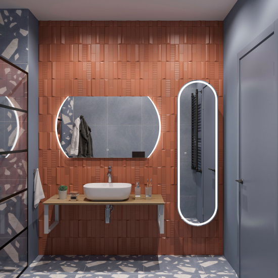 Столешница с раковиной Diwo Элиста 120 светлое дерево, с раковиной Moduo 50 Square