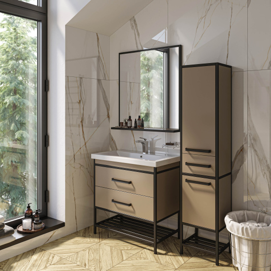 Зеркало Sanflor Норд 80 тауп, с полкой