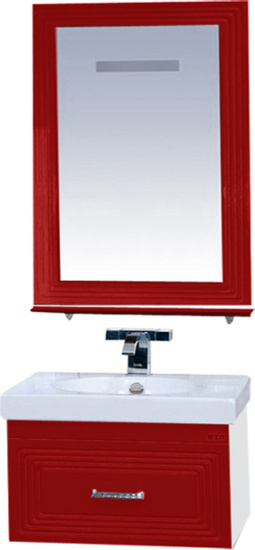 Тумба с раковиной Misty Европа 60 красная эмаль