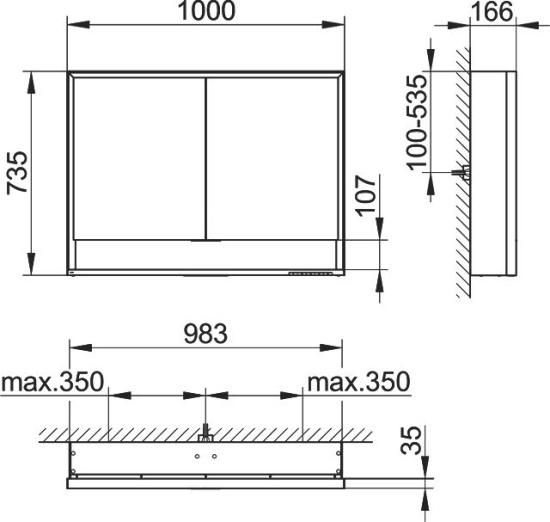 Мебель для ванной Keuco Plan 100 см, белая