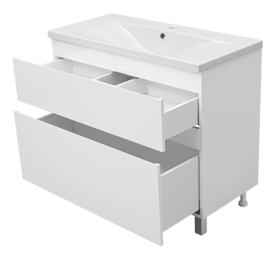 Тумба с раковиной Misty Лаки 100 белая