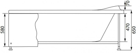 Акриловая ванна Aquanet Borneo 170 см R
