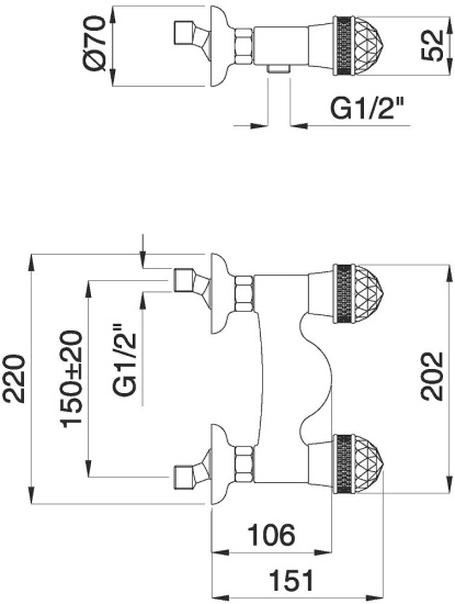 Смеситель для душа Migliore Axo Swarovski 18479 бронза